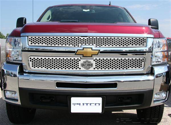 Putco - Chevrolet Silverado Putco Punch Grille Insert with Bar & Shield - 52195