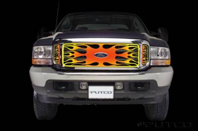 Putco - Ford F250 Superduty Putco Flaming Inferno Stainless Steel Grille - 4 Color - 89305
