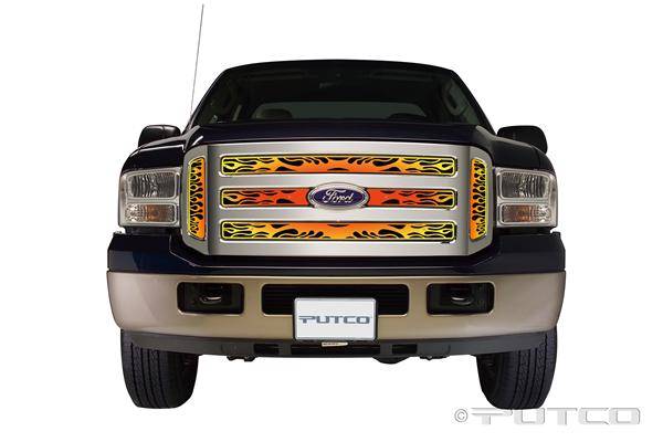 Putco - Ford F350 Superduty Putco Flaming Inferno Stainless Steel Grille - 4 Color - 89355