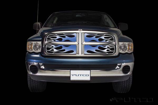 Putco - Dodge Ram Putco Flaming Inferno Stainless Steel Grille - Blue - 89432