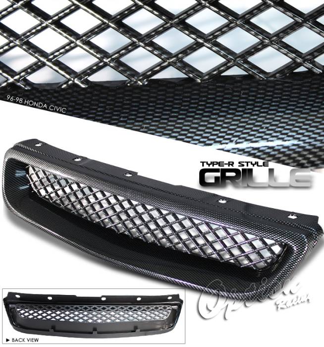 OptionRacing - Honda Civic Option Racing Mesh Sport Grille - 64-20178