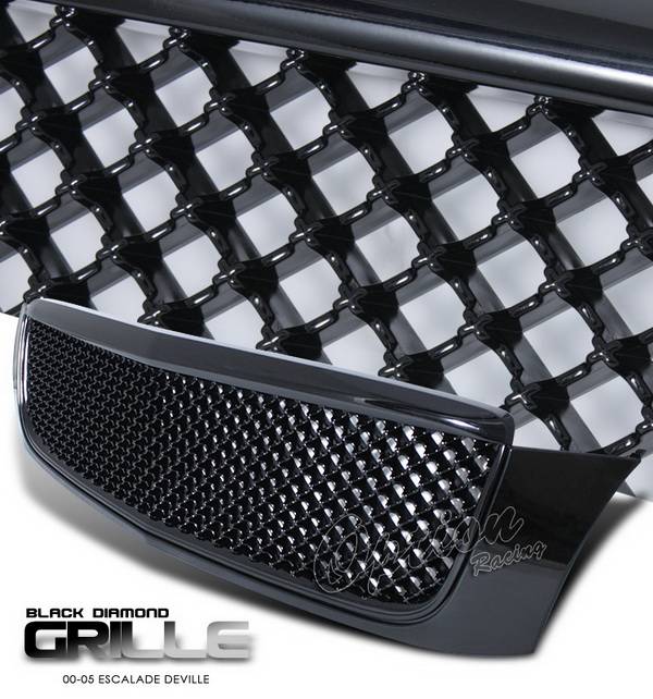 OptionRacing - Cadillac DeVille Option Racing Black Grille - Diamond Style - Black - 65-14262