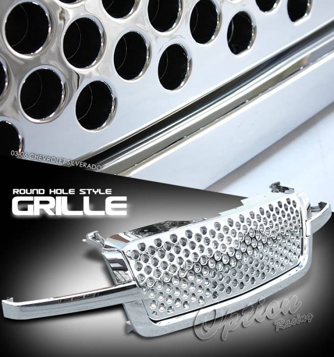 OptionRacing - Chevrolet Silverado Option Racing Round Hole Grille - 65-15124