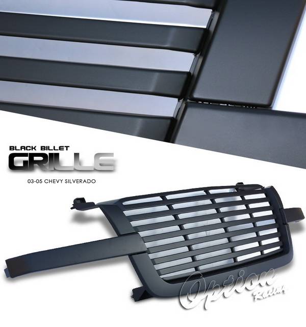 OptionRacing - Chevrolet Silverado Option Racing Chrome Grille - Billet Style - Chrome - 1PC - 65-15249