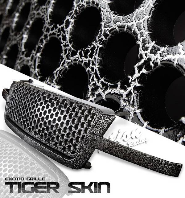 OptionRacing - Chevrolet Silverado Option Racing Exotic Leopard Grille - Special Painted - Silver - Round Hole Style - Special S02 - 65-15377