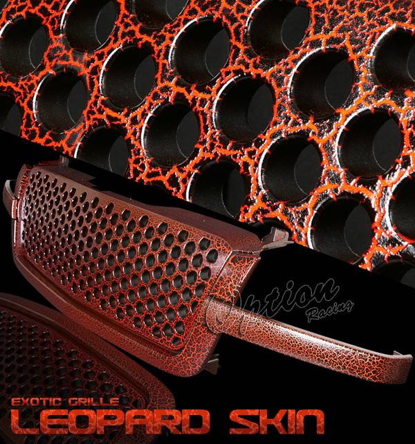 OptionRacing - Chevrolet Silverado Option Racing Exotic Leopard Grille - Special Painted - Orange - Round Hole Style - Special S06 - 65-15378
