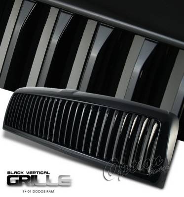 OptionRacing - Dodge Ram Option Racing Black Grille - Vertical Style - Black - 65-17271