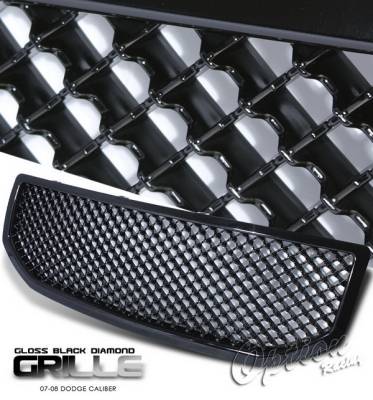 OptionRacing - Dodge Caliber Option Racing Black Grille - Diamond Style - Black - 65-17272
