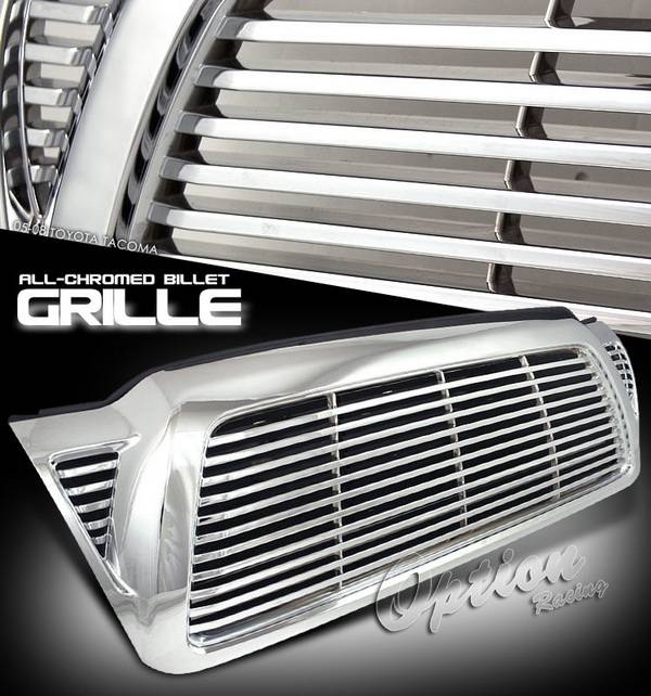 OptionRacing - Toyota Tacoma Option Racing Chrome Grille - Level Style - Chrome - 1PC - 65-44240