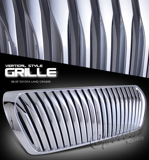 OptionRacing - Toyota Land Cruiser Option Racing Chrome Grille - Vertical Style - Chrome - 1PC - 65-44253
