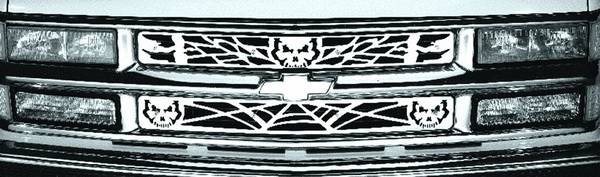Pilot - Chevrolet Tahoe Pilot Stainless Steel Skull Grille Insert - Set - SG-131