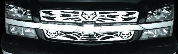 Pilot - Chevrolet Avalanche Pilot Stainless Steel Skull Grille Insert - Set - SG-133