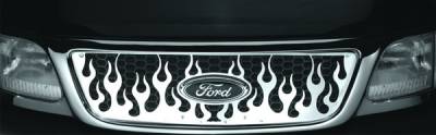 Pilot - Ford F250 Pilot Stainless Steel Flame Honeycomb Grille Insert - 1PC - SG-242