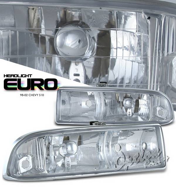 OptionRacing - Chevrolet S10 Option Racing Headlights - Chrome - 10-15126