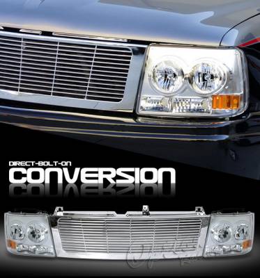 OptionRacing - Chevrolet Silverado Option Racing Headlights - Chrome & Chrome - 10-15258