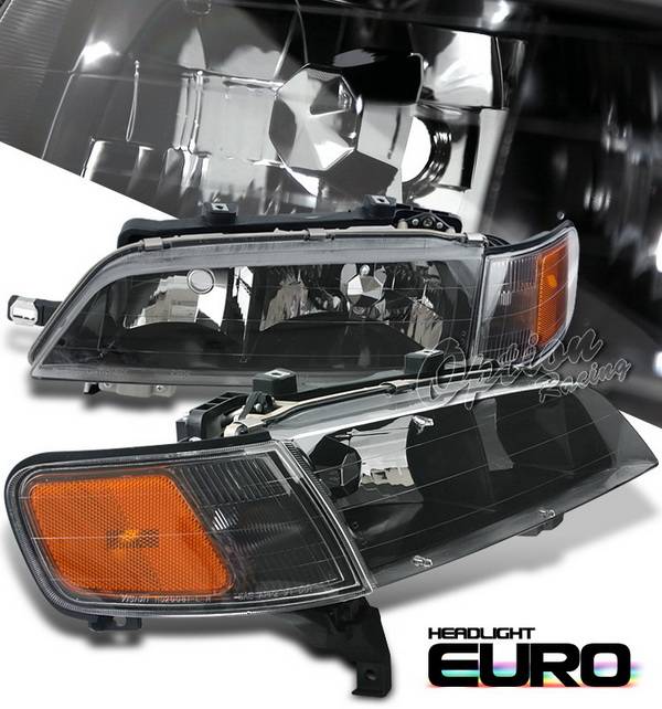OptionRacing - Honda Accord Option Racing Headlights with Corner - Black - 10-20278
