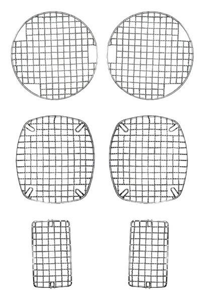 Omix - Rugged Ridge Stone Guard Kit - Head Light Protectors - 6 Piece - Stainless - 11102-03