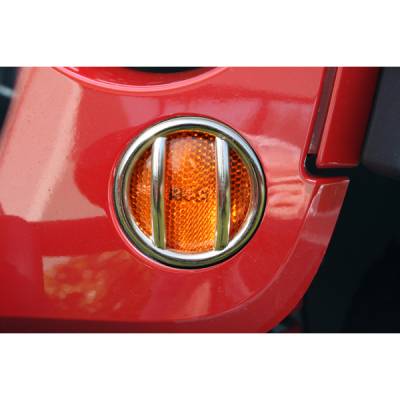 Omix - Rugged Ridge Euro Guard Kit - Tail Light Guard - Front - Pair - Stainless Steel - 11142-11