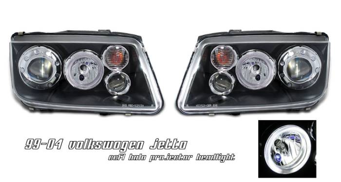 OptionRacing - Volkswagen Jetta Option Racing CCFL Projector Headlight - 12-45129