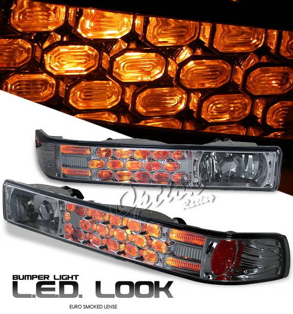 OptionRacing - Chevrolet S10 Option Racing Bumper Light - Smoke Diamond Cut - 16-15125