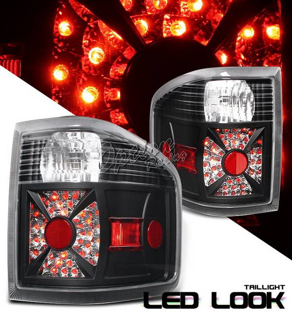 OptionRacing - Ford F150 Option Racing Taillights LED Look - Black Chrome Diamond Cut - 19-18363