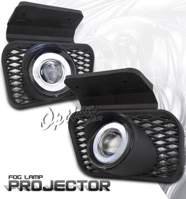 OptionRacing - Chevrolet Silverado Option Racing Fog Light Kit - Halo Projector - 28-15230