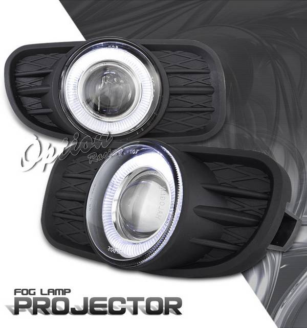 OptionRacing - Jeep Grand Cherokee Option Racing Fog Light Kit - Halo Projector - 28-16254