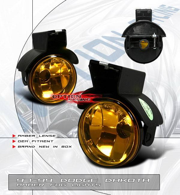 OptionRacing - Dodge Dakota Option Racing Fog Light Kit - Amber - 28-17113