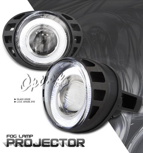 OptionRacing - Dodge Caravan Option Racing Fog Light Kit - Halo Projector - 28-17232