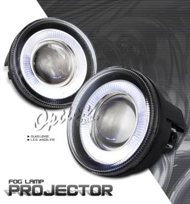 OptionRacing - Dodge Dakota Option Racing Fog Light Kit - Halo Projector - 28-17233