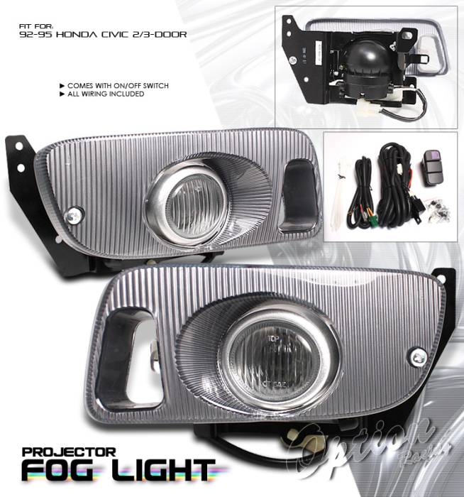 OptionRacing - Honda Civic Option Racing Fog Light Kit - 28-20178