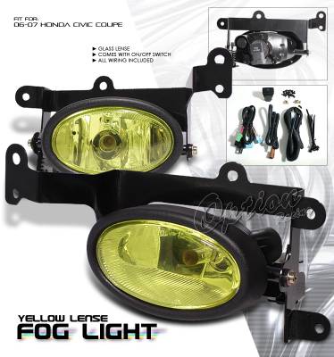 OptionRacing - Honda Civic Option Racing Fog Light Kit - 28-20187