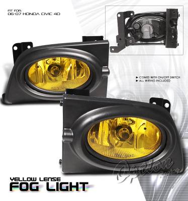 OptionRacing - Honda Civic Option Racing Fog Light Kit - 28-20189