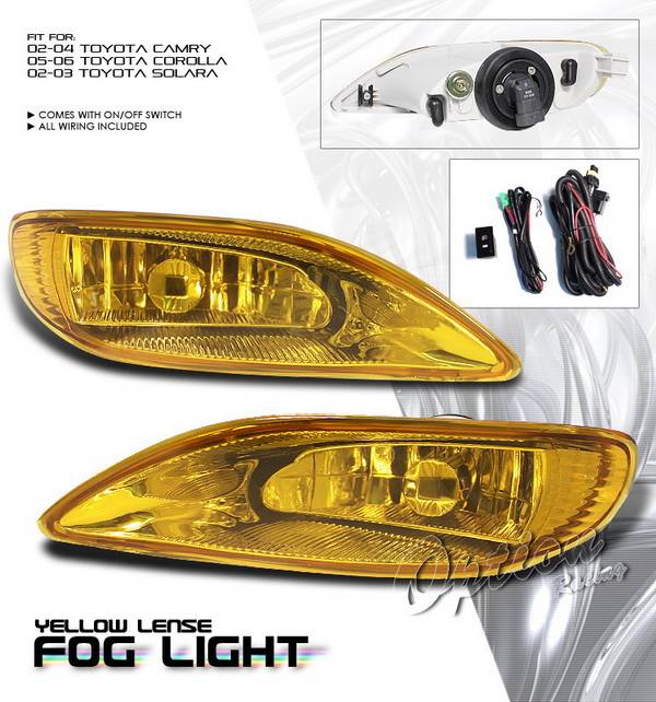 OptionRacing - Toyota Corolla Option Racing Fog Light Kit with Wiring Kit - Yellow - 28-44185