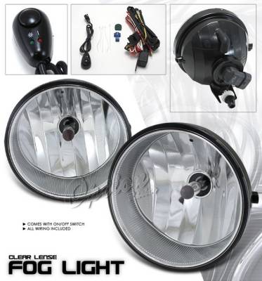 OptionRacing - Toyota Camry Option Racing Fog Light Kit - Plastic with Wiring Kit - Clear - 28-44206