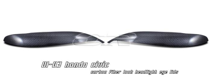 OptionRacing - Honda Civic Option Racing Headlight Eyelids - 49-20108