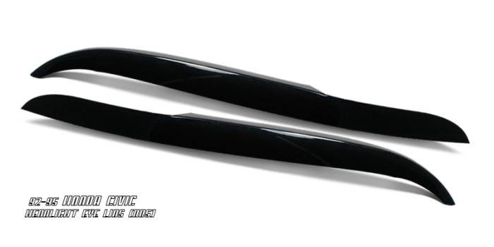 OptionRacing - Honda Civic Option Racing Headlight Eyelids - 49-20109