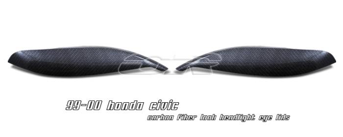 OptionRacing - Honda Civic Option Racing Headlight Eyelids - 49-20113