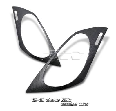 OptionRacing - Nissan 350Z Option Racing Headlight Eyelids - 49-36119