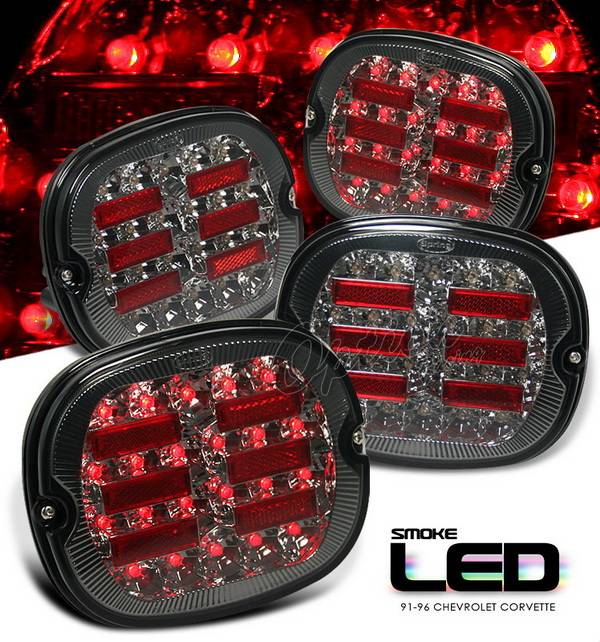 OptionRacing - Chevrolet Corvette Option Racing LED Taillights - Smoke LED Version - 75-15158