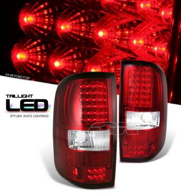 OptionRacing - Ford F150 Option Racing LED Taillights - Red Full LED Version - 75-18208
