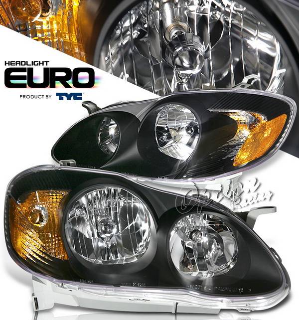 OptionRacing - Toyota Corolla Option Racing Headlights - Black - 80-6235-45