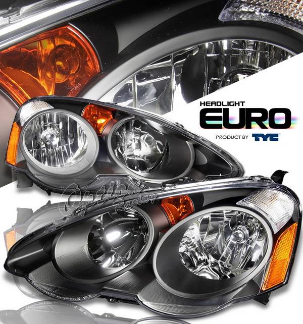 OptionRacing - Acura RSX Option Racing Headlights - Black - 80-6277-45