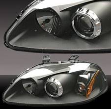 Pilot - Honda Civic Pilot Black Projector Headlight - Pair - HL-203BK