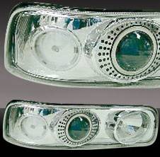 Pilot - Chevrolet Silverado Pilot Chrome Projector Headlight - Pair - HL-603CP