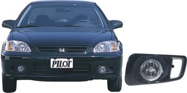 Pilot - Honda Civic 2DR & 4DR Pilot OEM Style Fog Light - Clear - Pair - PL-135C