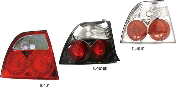 Pilot - Honda Accord 2DR & 4DR Pilot Chrome Taillight - Pair - TL-101