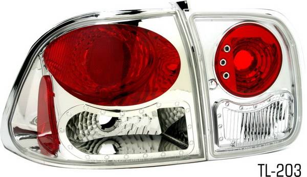 Pilot - Honda Civic 4DR Pilot Chrome Taillight - Set - TL-203