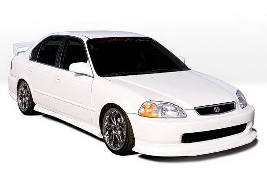 Wings West - Honda Civic 2DR Wings West Touring Style Complete Body Kit with Racing Series Sides & Rear - 4PC - 890218