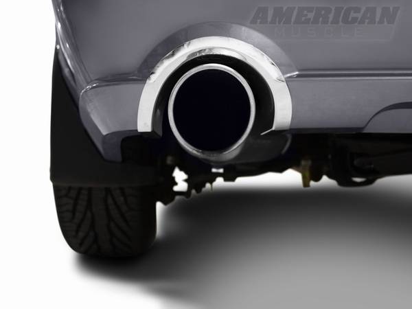 AM Custom - Ford Mustang Polished Rear Valance Exhaust Cutout Trim - 12100